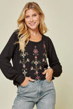 Floral Embroidered Pullover
