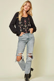 Floral Embroidered Pullover
