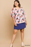 Floral Ruffle Sleeve Blouse, Blush