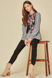 Embroidered Pinstripe Blouse
