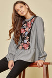 Embroidered Pinstripe Blouse