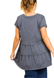 Tiered Ruffle Tunic, Slate