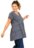 Tiered Ruffle Tunic, Slate