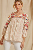 savanna jane / ANDREE BY UNIT Floral Embroidered Babydoll Top