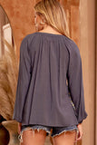Embroidered Lace Blouse, Midnight