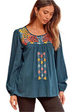 andree by unit / savanna jane Floral embroidered tunic top