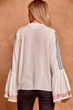 Floral Embroidered Blouse, Ivory
