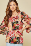 Andree by Unit / SAVANNA JANE Patchwork Floral Blouse