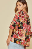 Patchwork Floral Blouse