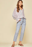 Floral Ruffle Sleeve Blouse