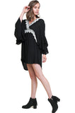 umgee layered ruffled bell sleeve crochet dress bohemian boho chic trendy modern
