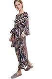 Striped Bell Sleeve Maxi Dress