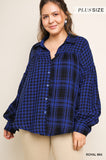 Plaid & Checkered Button Up Top, Royal