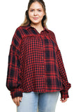 Plaid & Checkered Button Up Top, Red