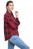 Plaid & Checkered Button Up Top, Red