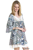Paisley & Lace Cross Back Dress, Mocha & Cream