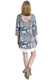Paisley & Lace Cross Back Dress, Mocha & Cream