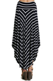 Bohemian Striped Midi Skirt, Navy