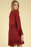 Heaven's Touch Lace Dress, Wine