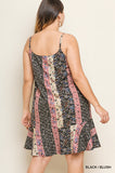 Floral Print Midi Dress, Black Blush