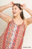 Floral Midi Dress, Salmon Taupe
