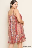 Floral Midi Dress, Salmon Taupe
