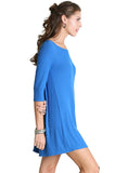 Ribbed Mini Dress, Cobalt