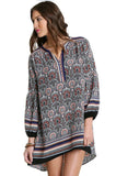 Baby Doll Printed Dress, Orange