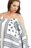 Crochet Cold Shoulder Tunic, Black