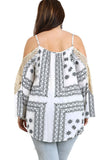 Crochet Cold Shoulder Tunic, Black