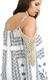 Crochet Cold Shoulder Tunic, Blue