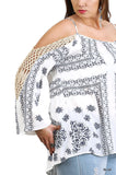Crochet Cold Shoulder Tunic, Blue