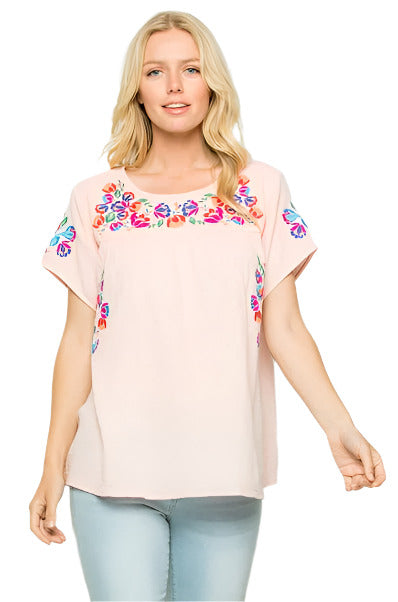 See and be Seen On the Border Embroidered Top