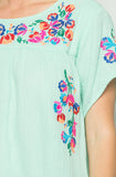 On the Border Embroidered Top, Pistachio