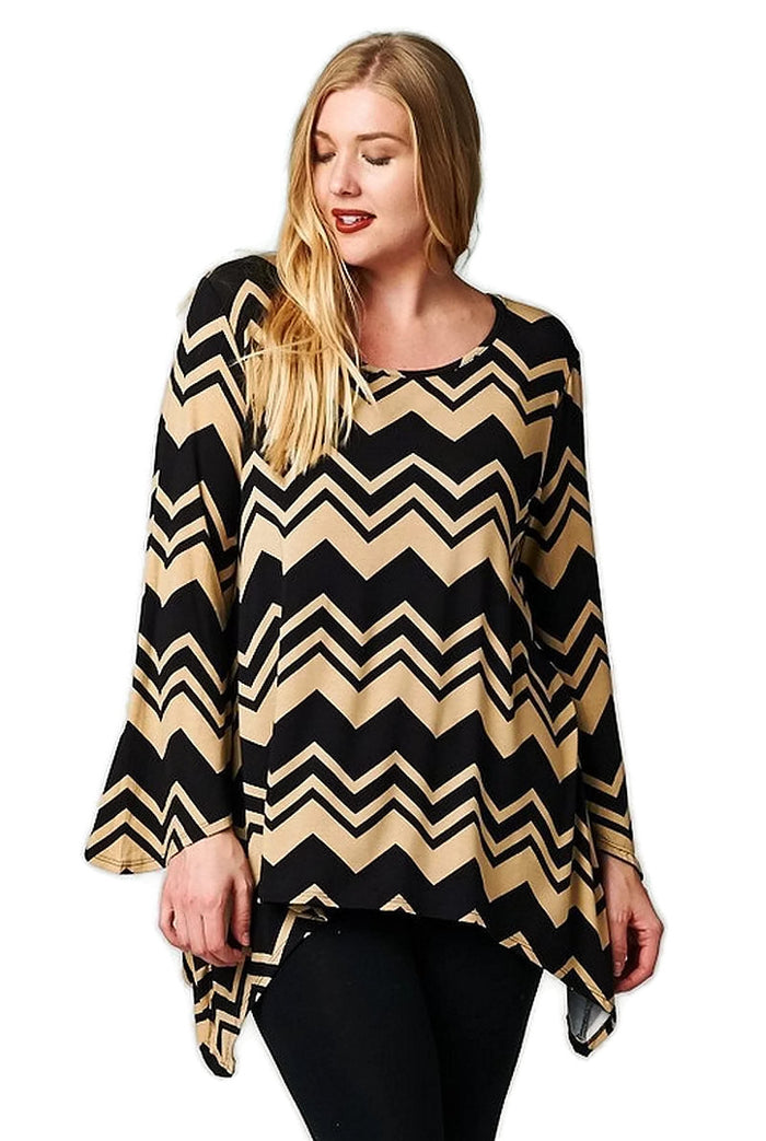 Bohemian Chevron Jersey tunic top