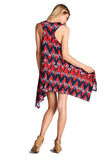 Brush Stroke Chevron Tank, Red