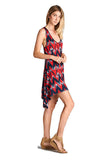 Brush Stroke Chevron Tank, Red