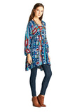 Geometric V-Neck Dress, Multi-Color