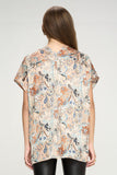 Satin Paisley Double V Shift Top