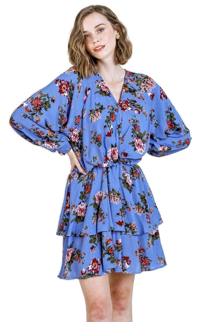 Floral Tiered Ruffle Hem Dress umgee usa
