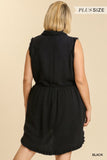 Frayed Sleeveless Tunic, Black