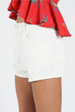 Be the Star High Waist Denim Shorts, White