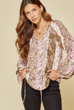 savanna jane / andree by unit Floral Peasant Blouse