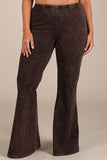 Mineral Wash Bell Bottom Soft Pants, Brown