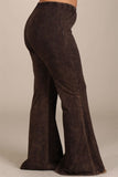 Mineral Wash Bell Bottom Soft Pants, Brown
