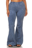 Mineral Wash Bell Bottom Soft Pants, Light Denim