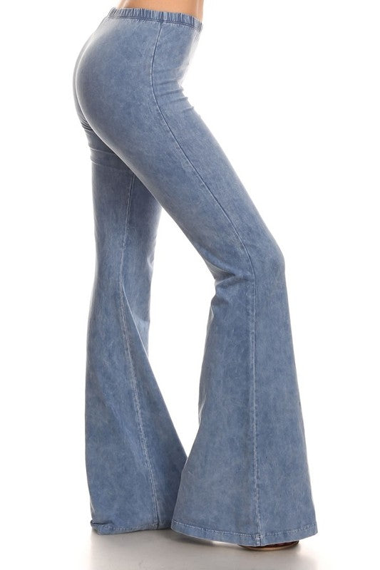chatoyant soft mineral washed bell bottom pants