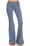 Mineral Wash Bell Bottom Soft Pants, Light Denim