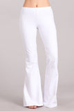 Mineral Wash Bell Bottom Soft Pants, White