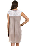 Bohemian Lace Sleeveless Dress, Mocha